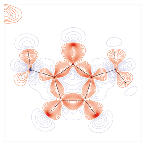 Deformation density of an organic molecule
